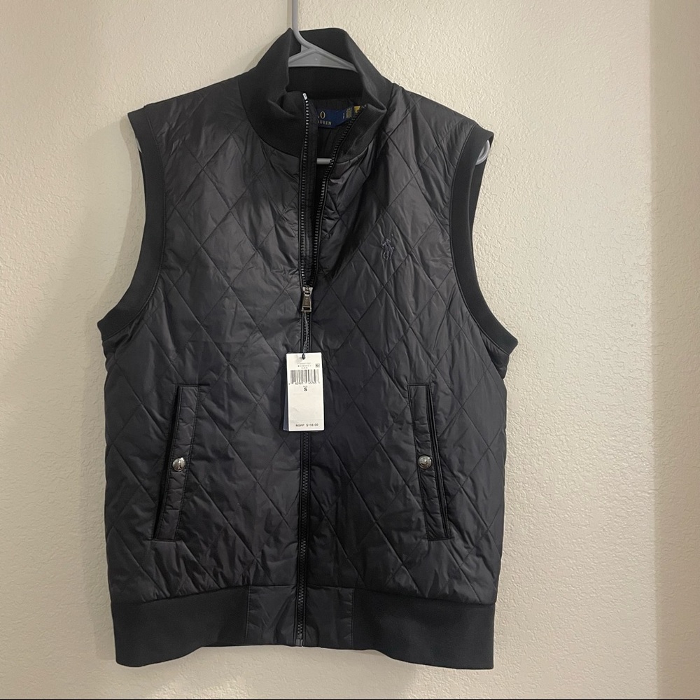 NWT Polo Ralph Lauren Men's Black Diamond Quilted Sleeveless Gilet - Picture 8 of 12